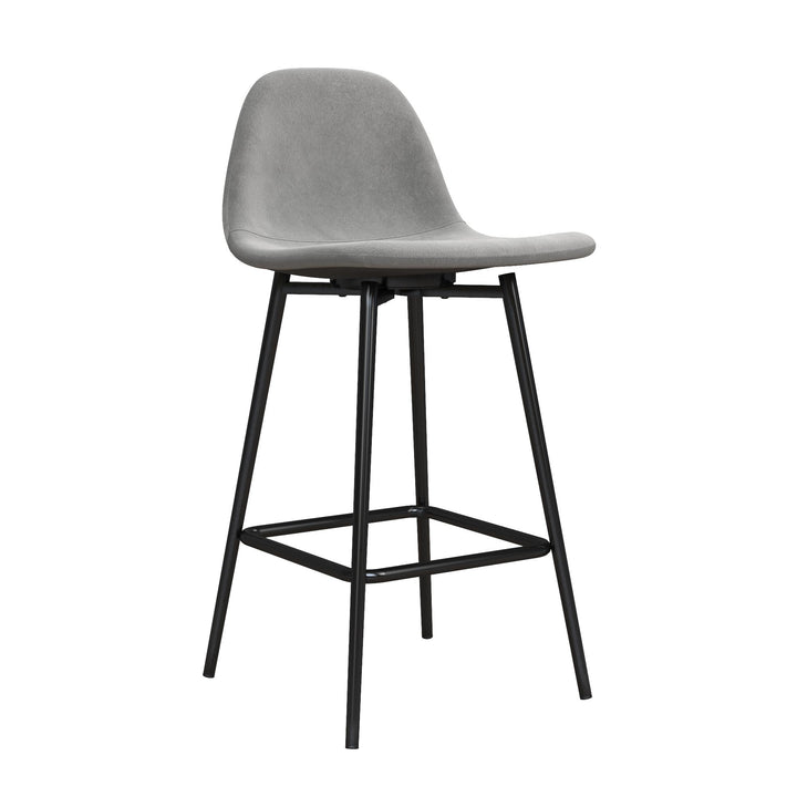 Brandon Upholstered Mid Century Modern Counter Height Bar Stool - Gray