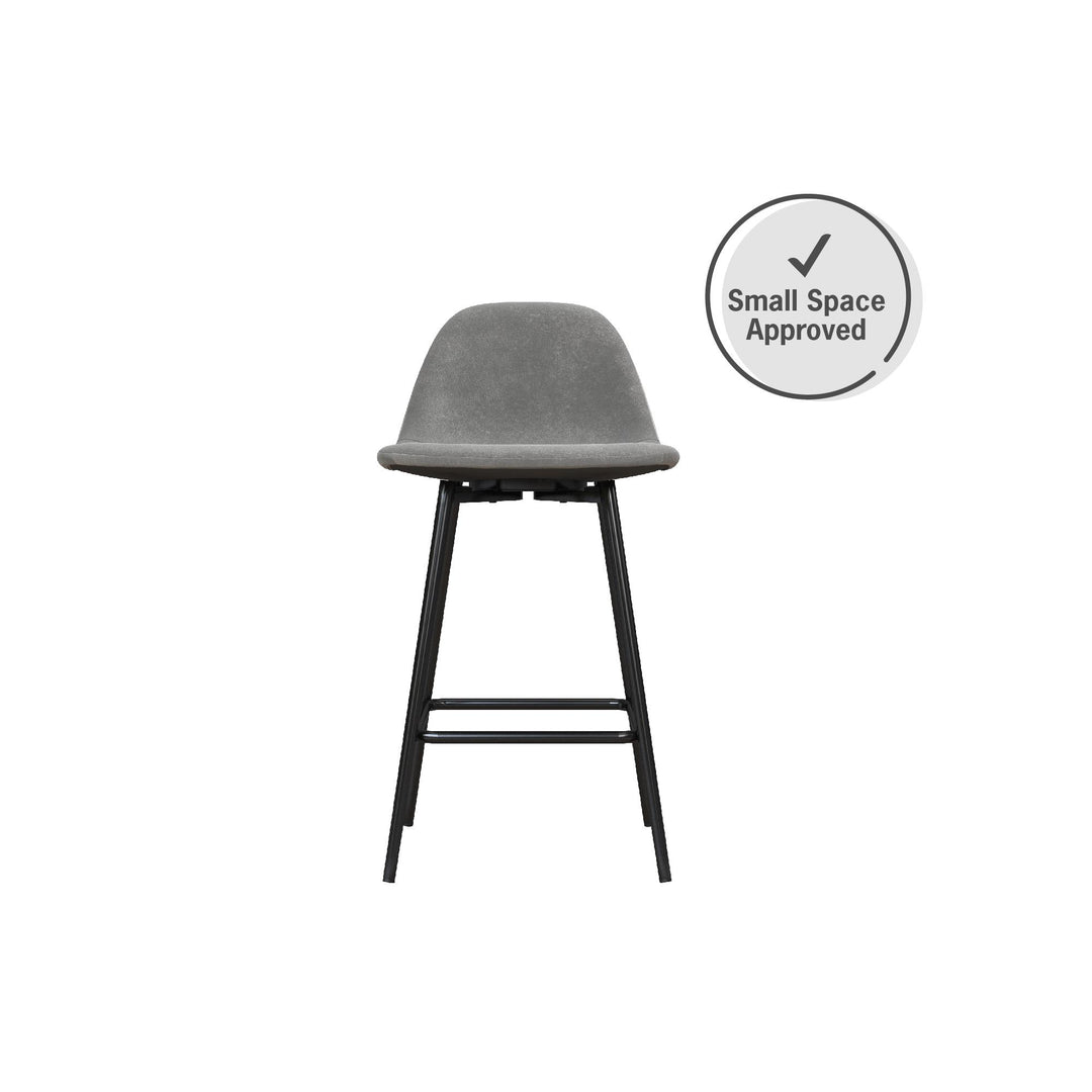 Brandon Upholstered Mid Century Modern Counter Height Bar Stool - Gray