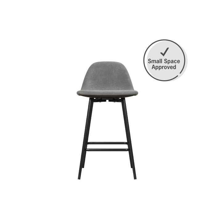 Brandon Upholstered Mid Century Modern Counter Height Bar Stool - Gray