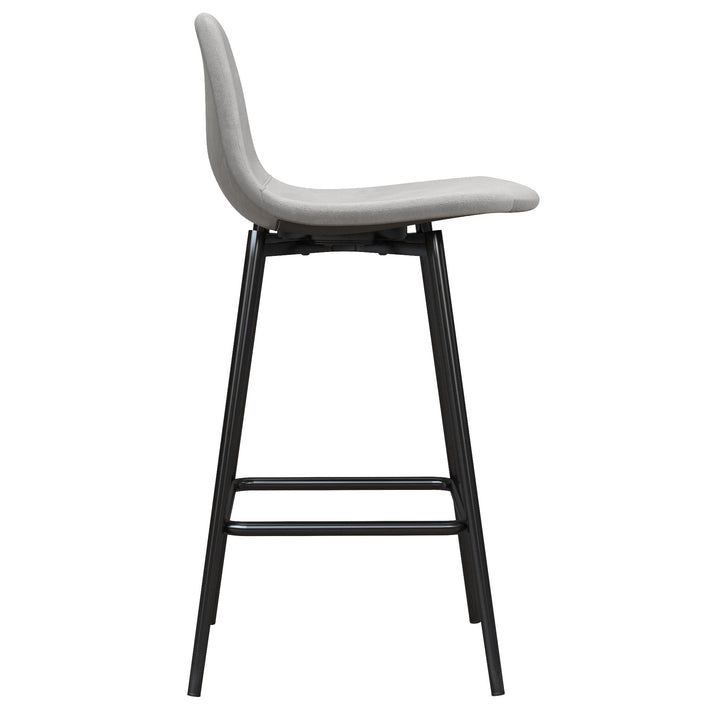 Brandon Upholstered Mid Century Modern Counter Height Bar Stool - Gray