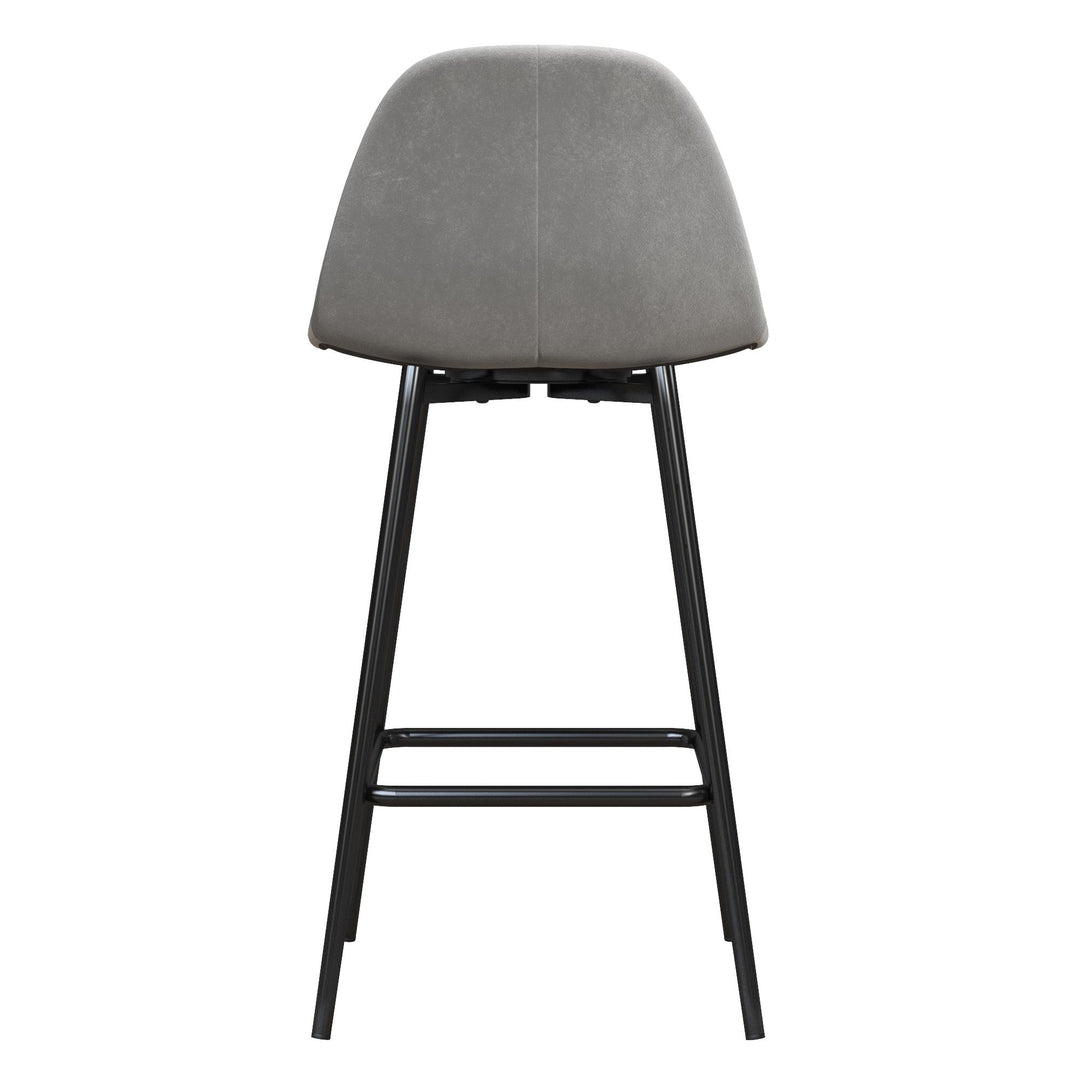 Brandon Upholstered Mid Century Modern Counter Height Bar Stool - Gray