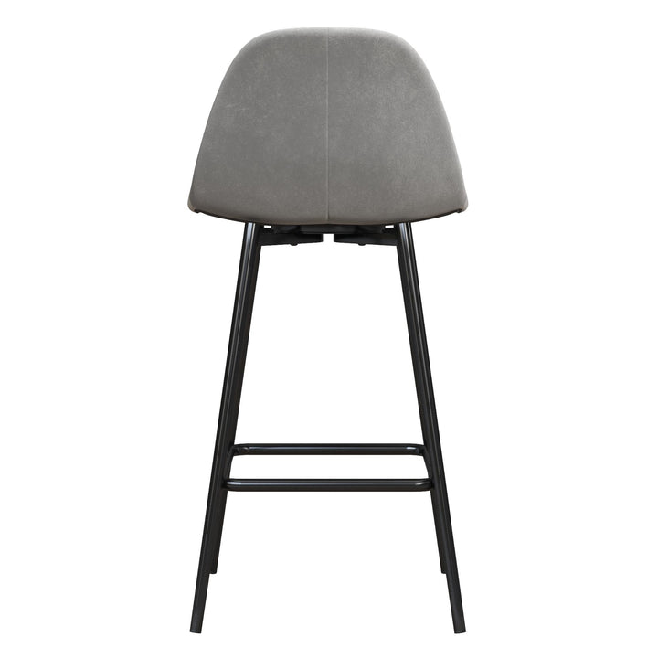 Brandon Upholstered Mid Century Modern Counter Height Bar Stool - Gray