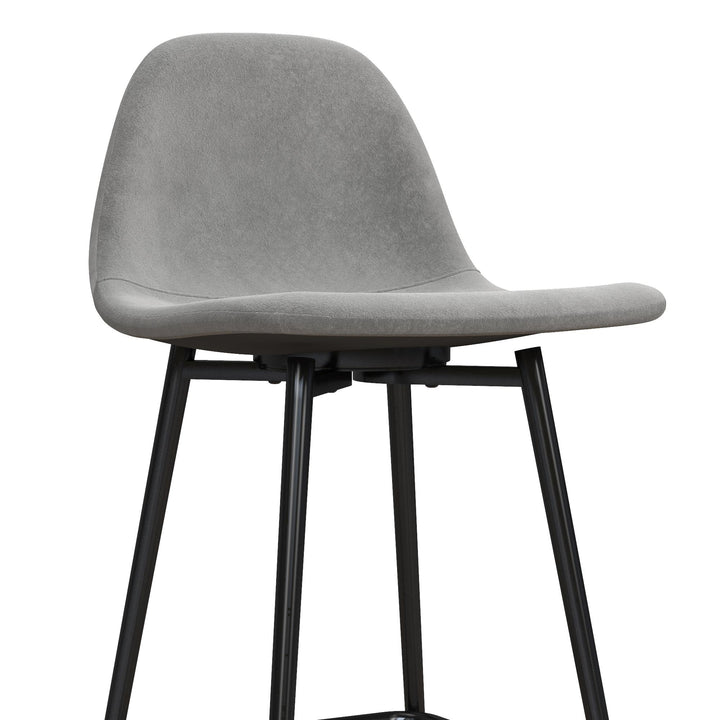 Brandon Upholstered Mid Century Modern Counter Height Bar Stool - Gray