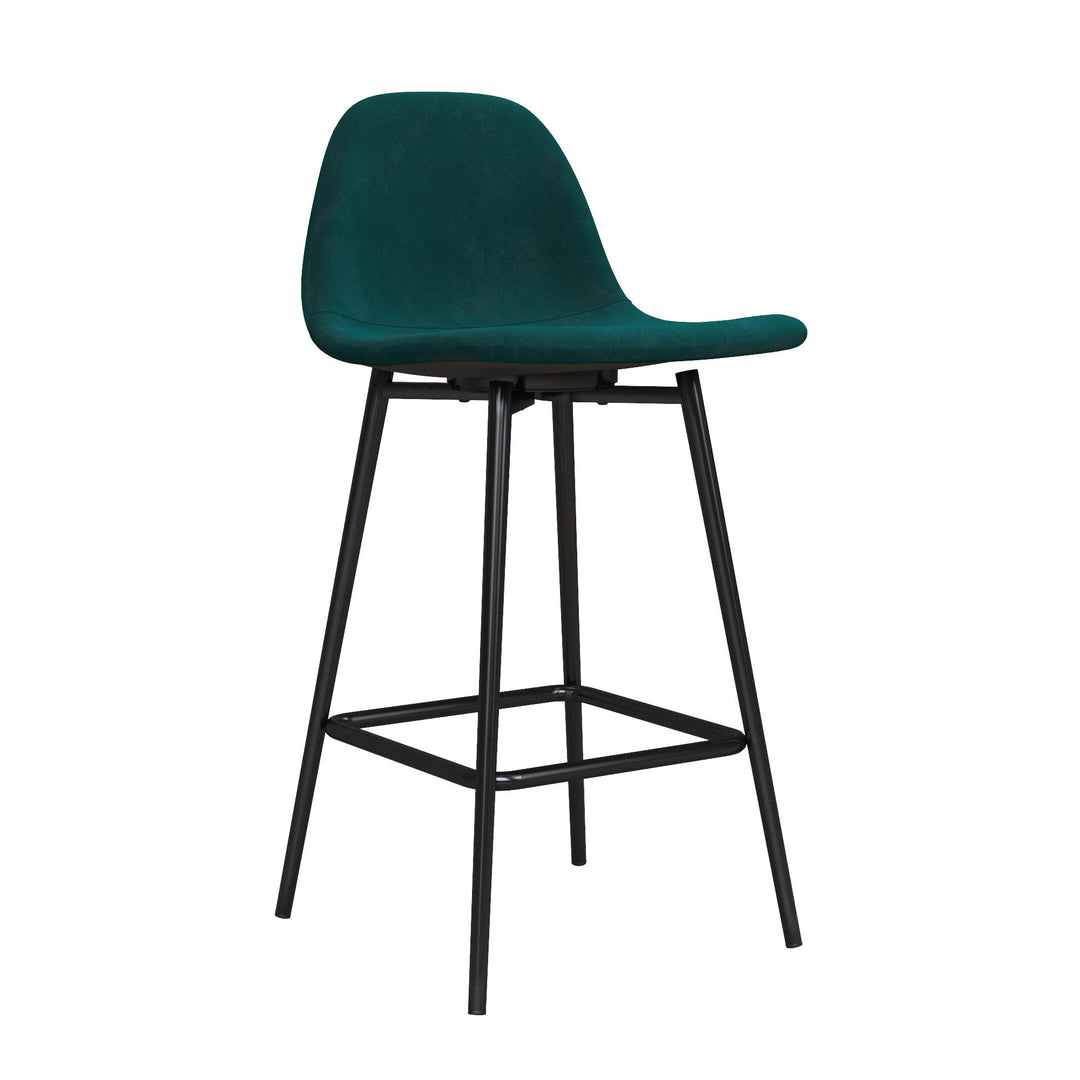 Brandon Upholstered Mid Century Modern Counter Height Bar Stool - Green