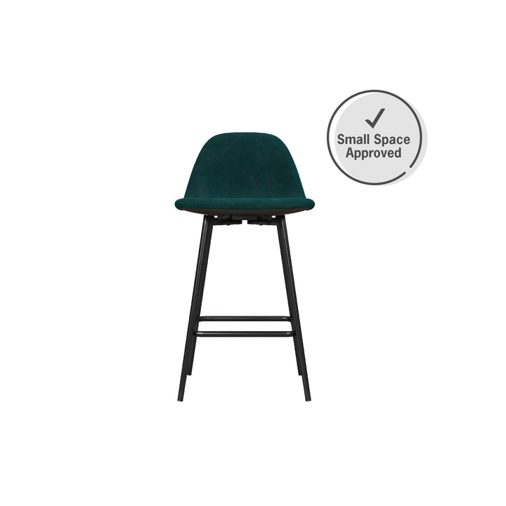 Brandon Upholstered Mid Century Modern Counter Height Bar Stool - Green