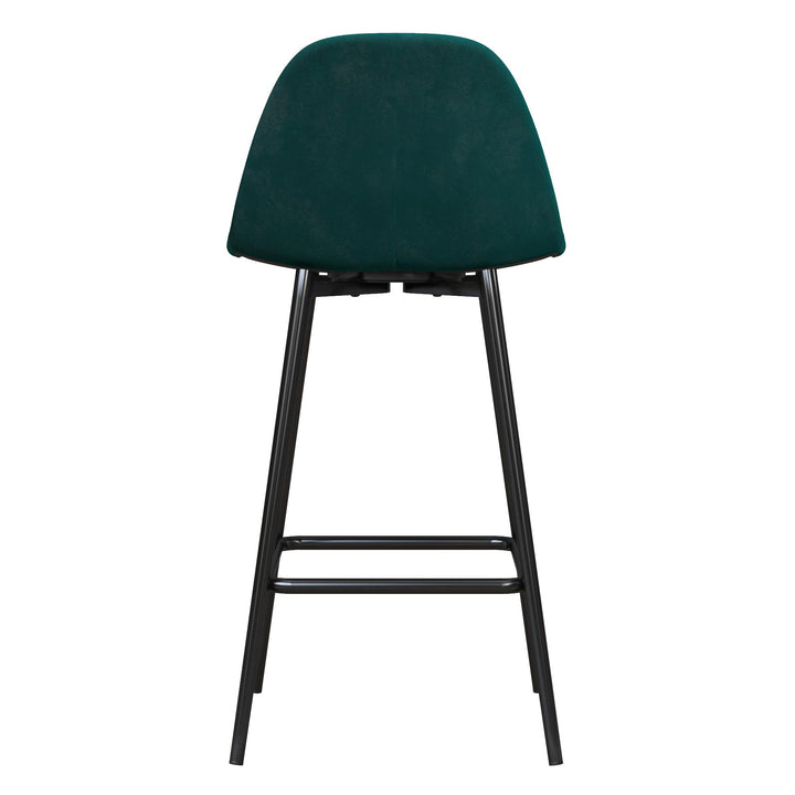 Brandon Upholstered Mid Century Modern Counter Height Bar Stool - Green