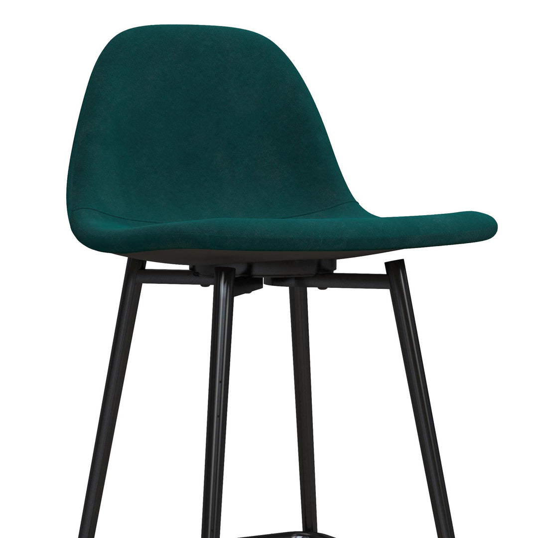 Brandon Upholstered Mid Century Modern Counter Height Bar Stool - Green