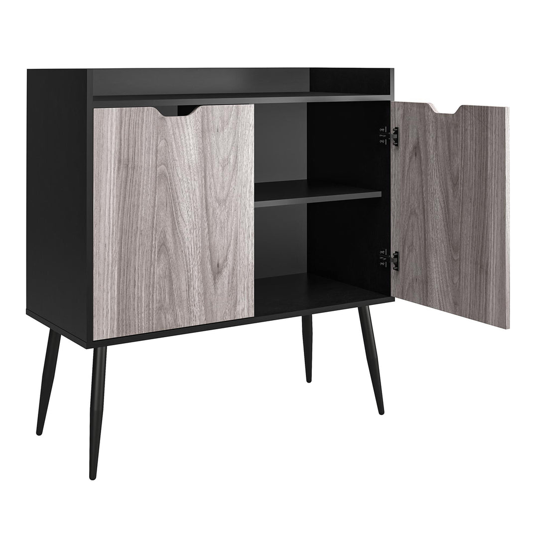 Home Bar Essential with Shelves - Black Oak