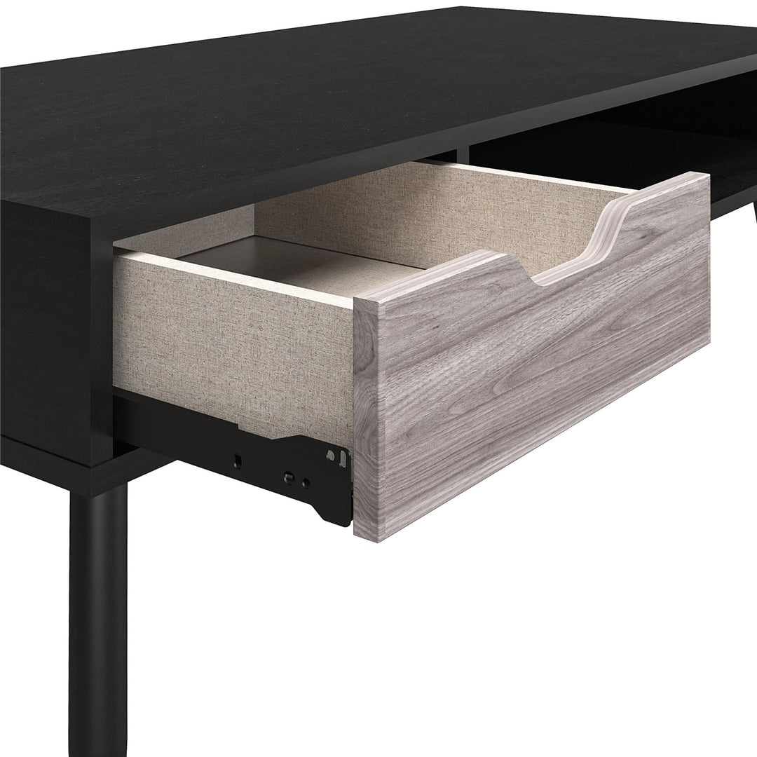 Living Room Coffee Table Organizer - Black Oak