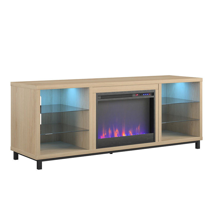 Lumina TV Stand with Modern Design and LED Lights -  Blonde Oak 
