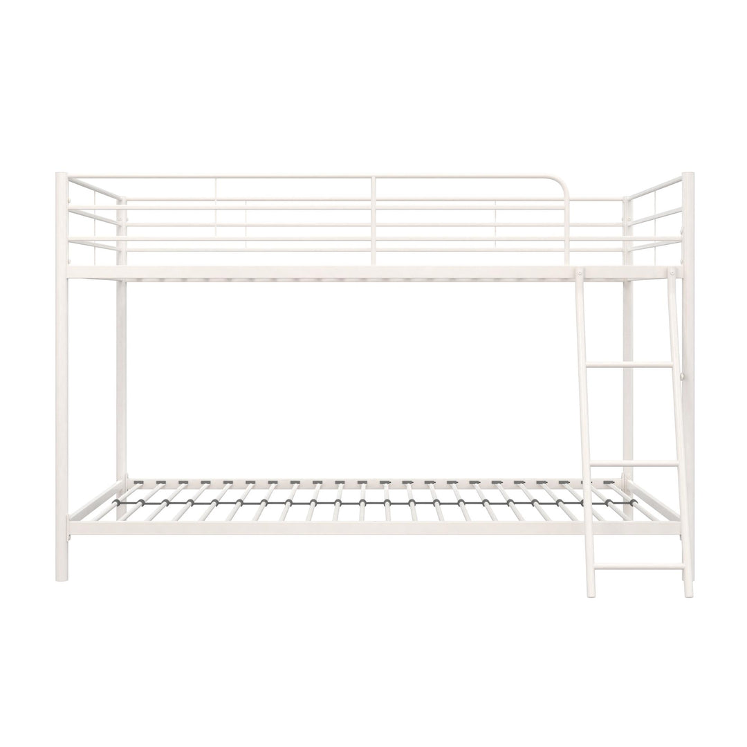 Small Space Junior Twin over Twin Metal Bunk Bed - White - Twin-Over-Twin