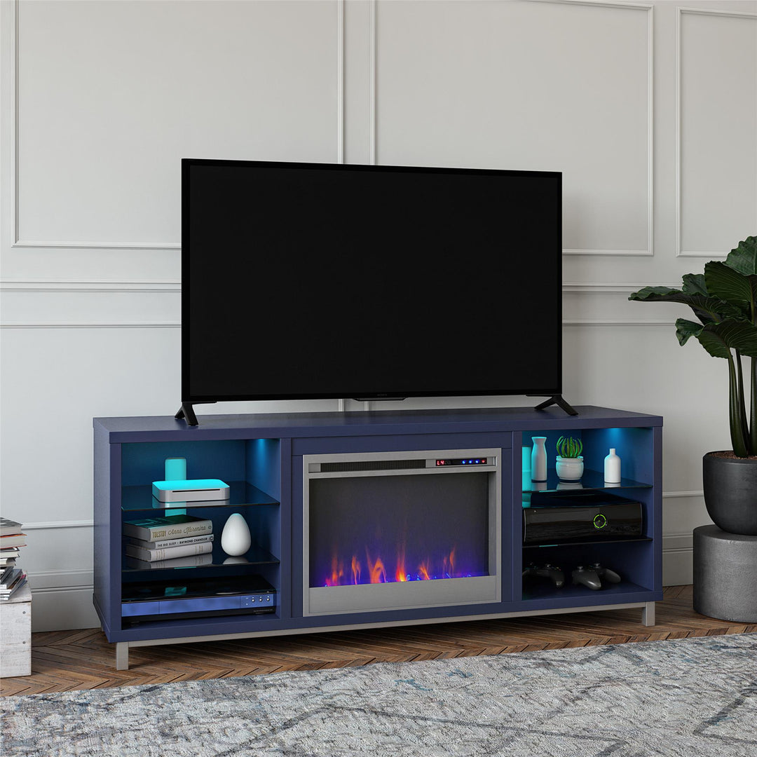 Lumina Fireplace TV Stand with Remote Control -  Navy 