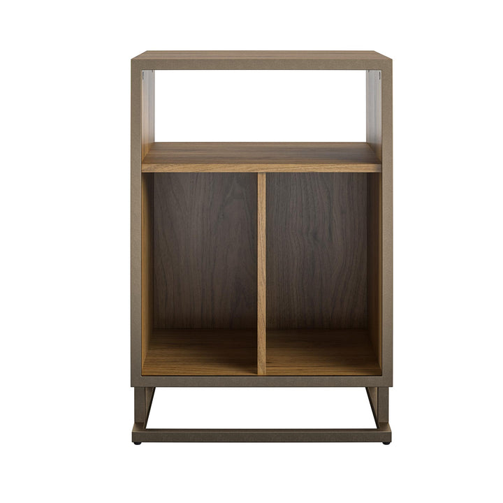 Regal Turntable Stand with 3 Open Cubbies  -  Walnut