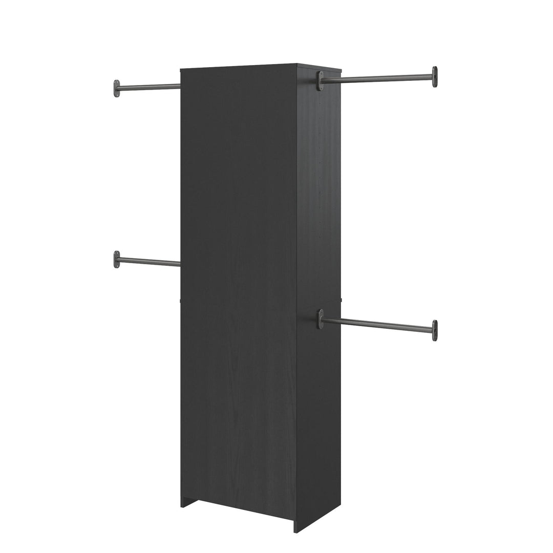 Summer Haven Closet Tower with 4 Clothing Rods, 4 Shelves and 4 Cubbies - Espresso