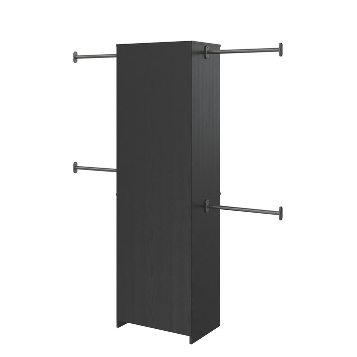 Summer Haven Closet Tower with 4 Clothing Rods, 4 Shelves and 4 Cubbies - Espresso