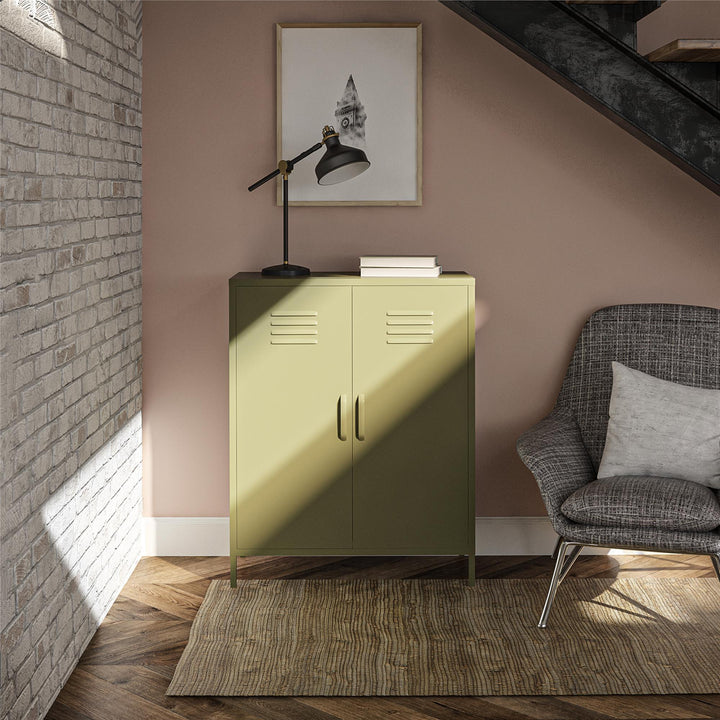 Shadwick 2 Door Metal Locker Style Accent Storage Cabinet - Olive Green
