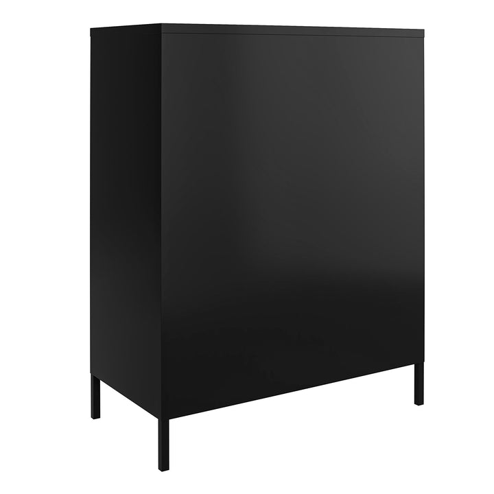 Shadwick 2 Door Metal Locker Style Accent Storage Cabinet - Black