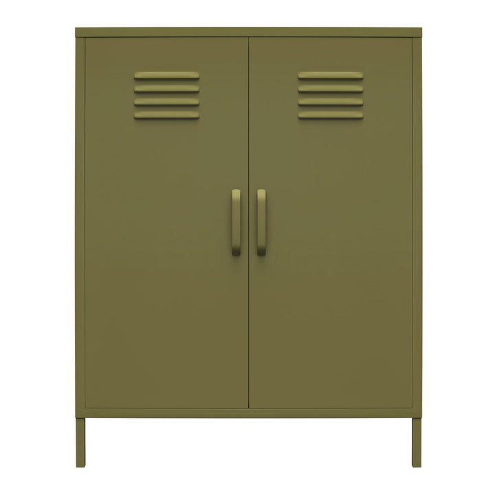 Shadwick 2 Door Metal Locker Style Accent Storage Cabinet - Olive Green