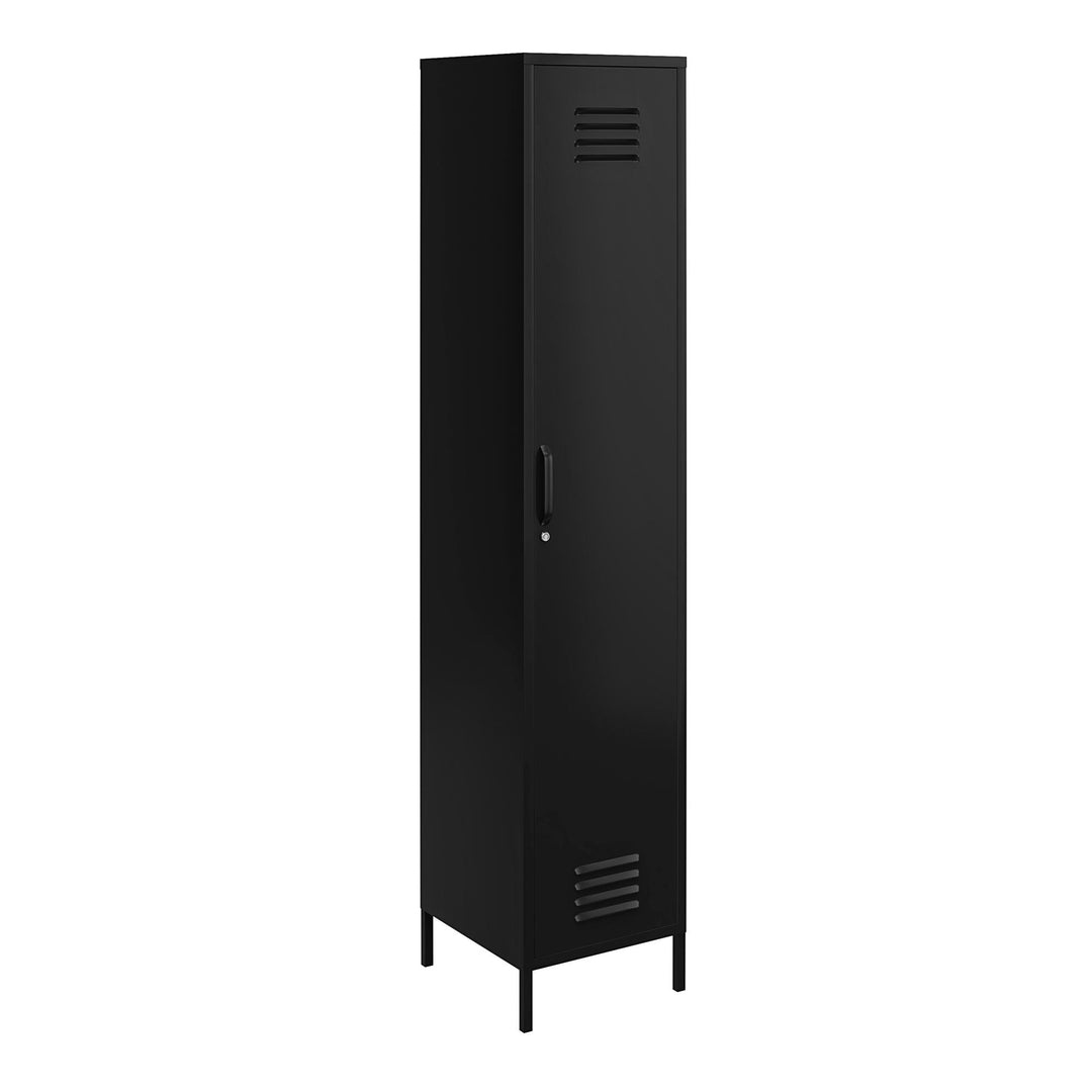 Shadwick 1 Door Tall Single Metal Locker Style Storage Cabinet - Black
