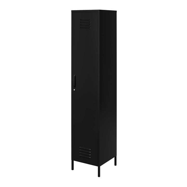 Shadwick 1 Door Tall Single Metal Locker Style Storage Cabinet - Black