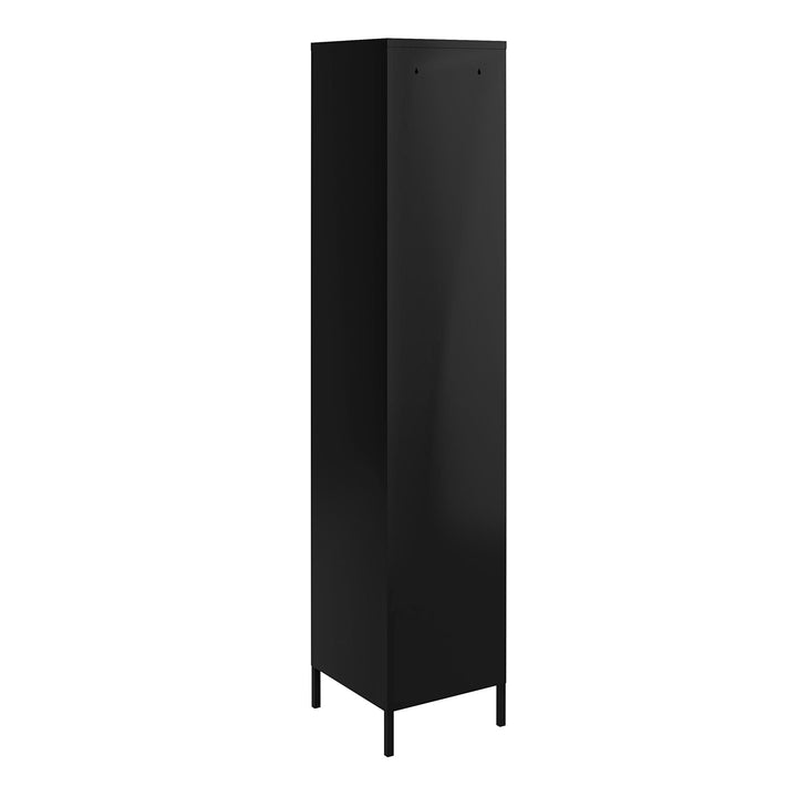 Shadwick 1 Door Tall Single Metal Locker Style Storage Cabinet - Black