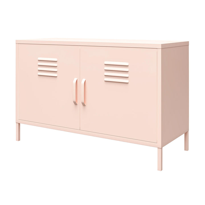 Shadwick 2 Door Wide Metal Locker Accent Storage Cabinet - Pink