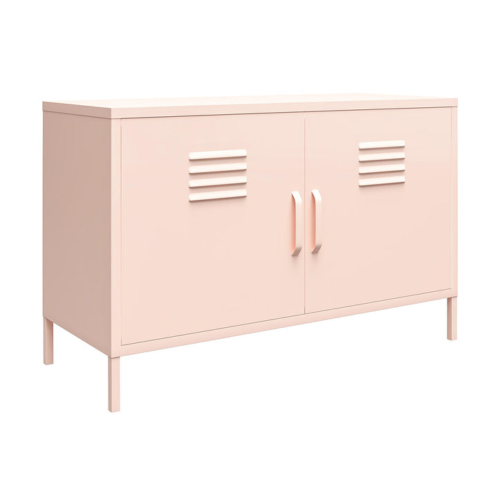 Shadwick 2 Door Wide Metal Locker Accent Storage Cabinet - Pink