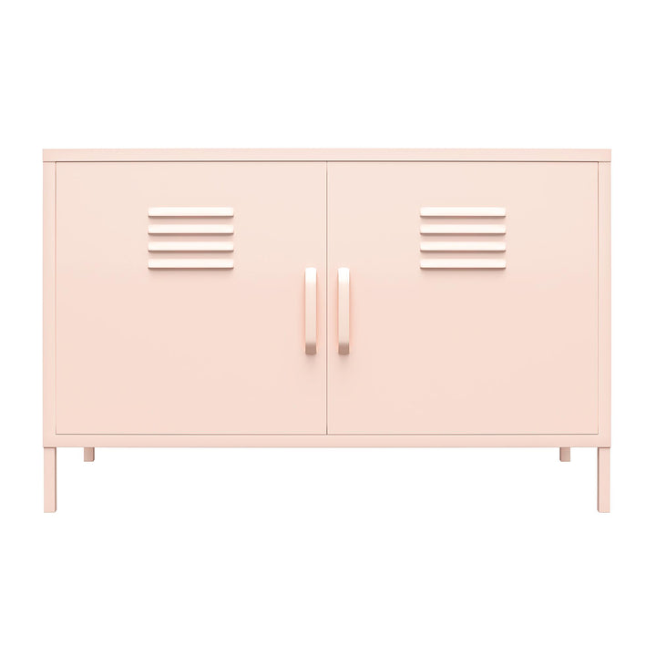 Shadwick 2 Door Wide Metal Locker Accent Storage Cabinet - Pink
