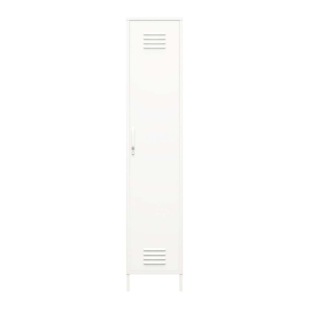 Shadwick 1 Door Tall Single Metal Locker Style Storage Cabinet - White