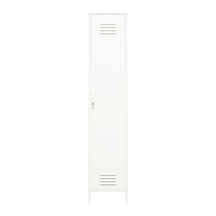 Shadwick 1 Door Tall Single Metal Locker Style Storage Cabinet - White