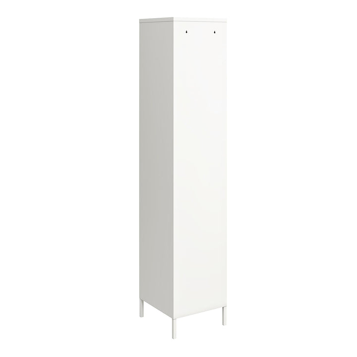 Shadwick 1 Door Tall Single Metal Locker Style Storage Cabinet - White