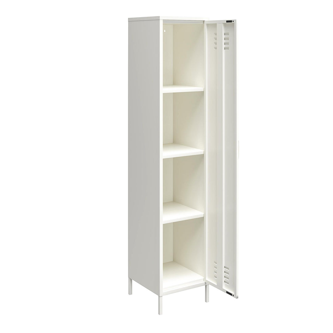 Shadwick 1 Door Tall Single Metal Locker Style Storage Cabinet - White