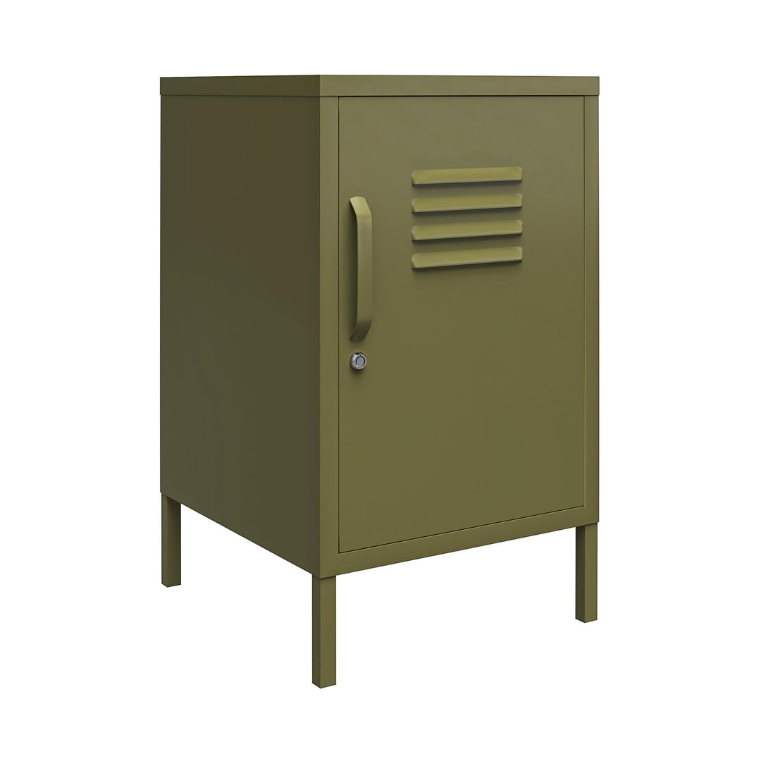 RealRooms Shadwick Metal Locker End Table, Olive Green - Olive Green