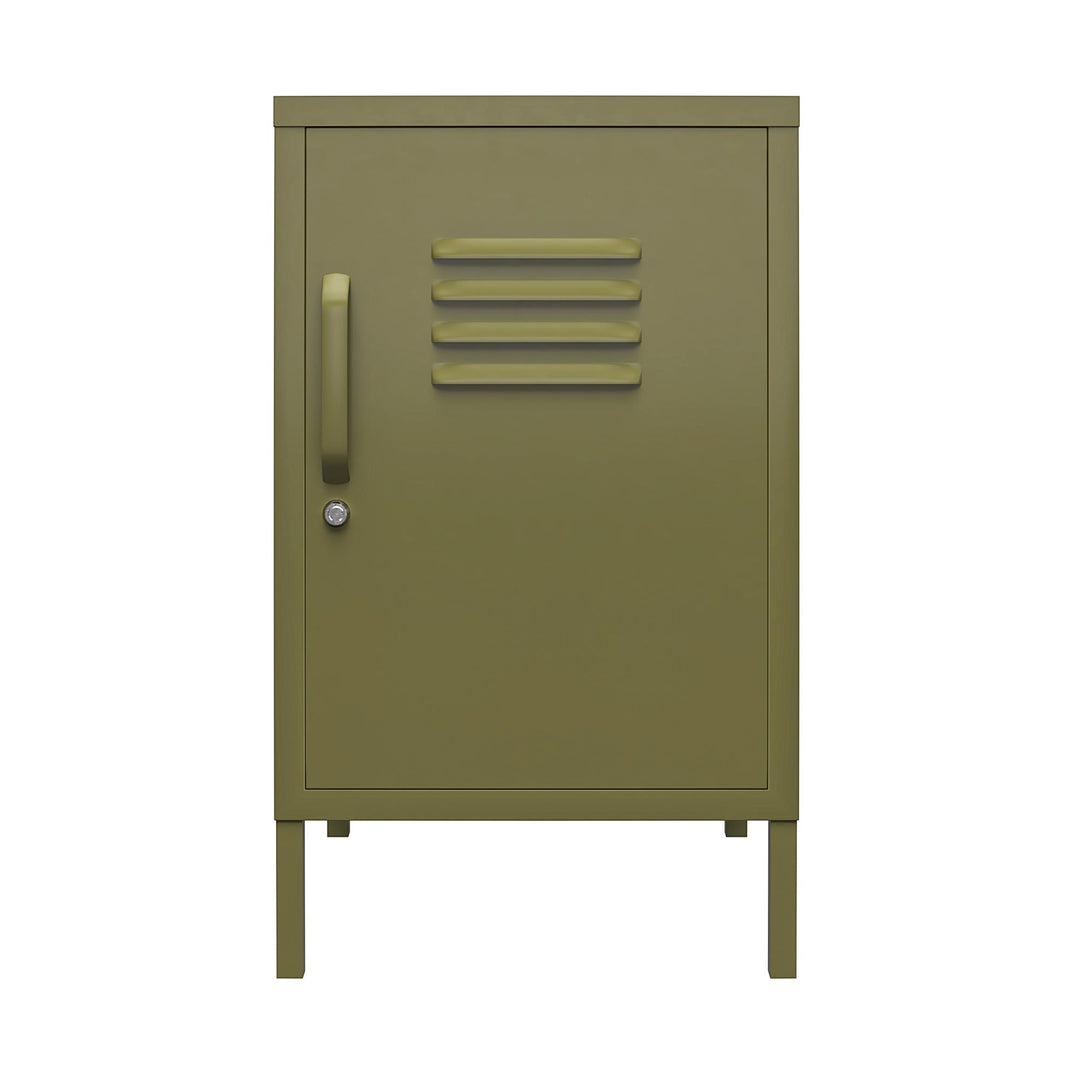 Shadwick 1 Door Metal Locker Style Livingroom End Table - Olive Green