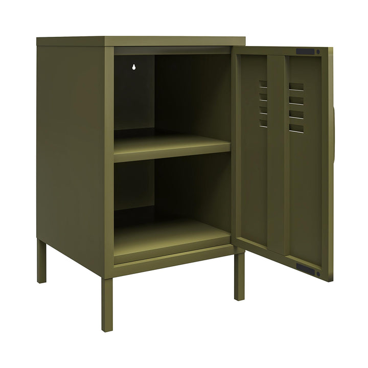 RealRooms Shadwick Metal Locker End Table, Olive Green - Olive Green