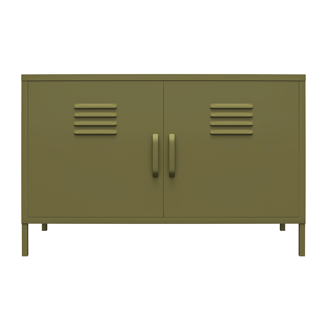 Shadwick 2 Door Wide Metal Locker Accent Storage Cabinet - Olive Green