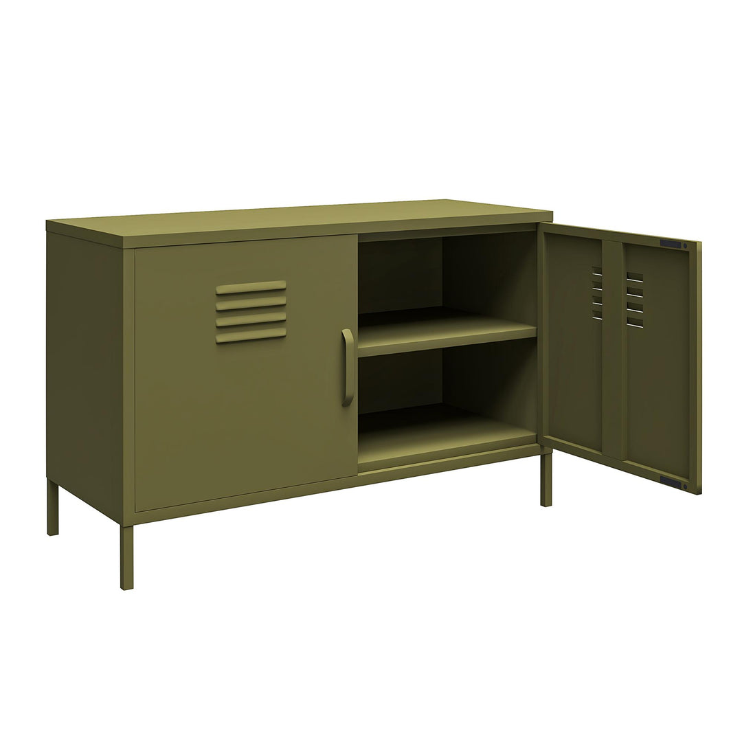 Systembuild Evolution Shadwick 2-Door Metal Locker Accent Cabinet, Olive Green - Olive Green