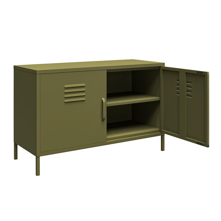 Systembuild Evolution Shadwick 2-Door Metal Locker Accent Cabinet, Olive Green - Olive Green