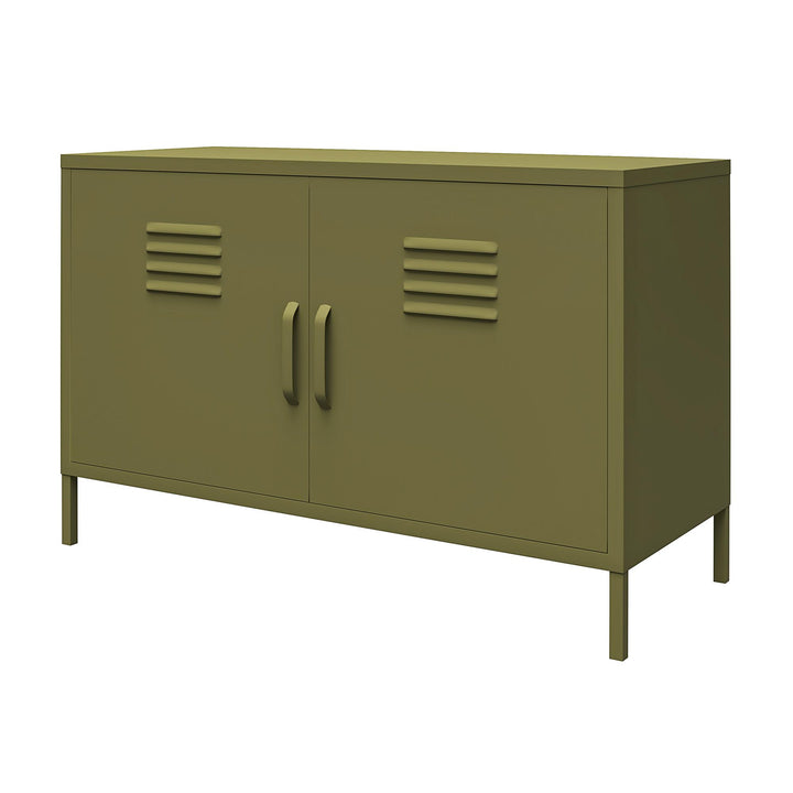 Systembuild Evolution Shadwick 2-Door Metal Locker Accent Cabinet, Olive Green - Olive Green