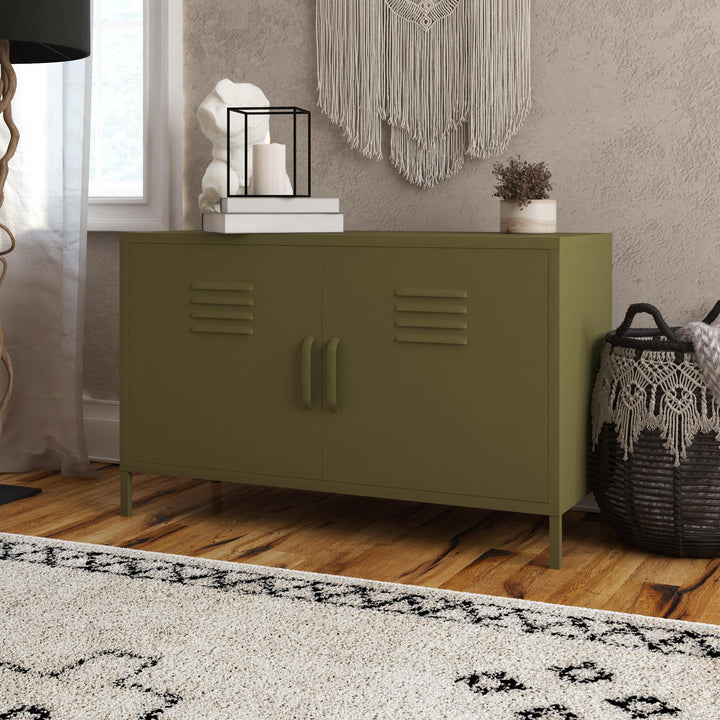 Systembuild Evolution Shadwick 2-Door Metal Locker Accent Cabinet, Olive Green - Olive Green