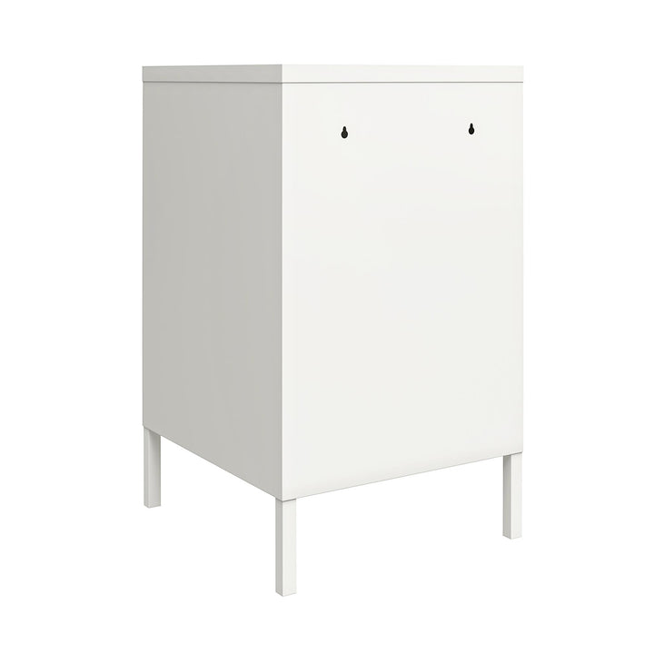 Shadwick 1 Door Metal Locker Style Living Room End Table - White