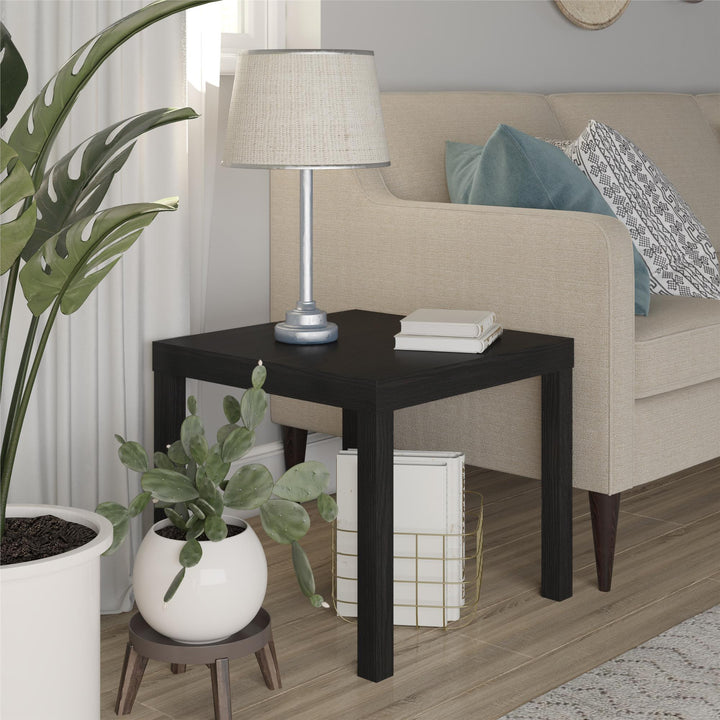 Parsons Hollow Core End Table with Large Top - Espresso