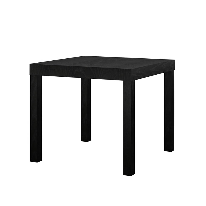 Parsons Hollow Core End Table with Large Top - Black