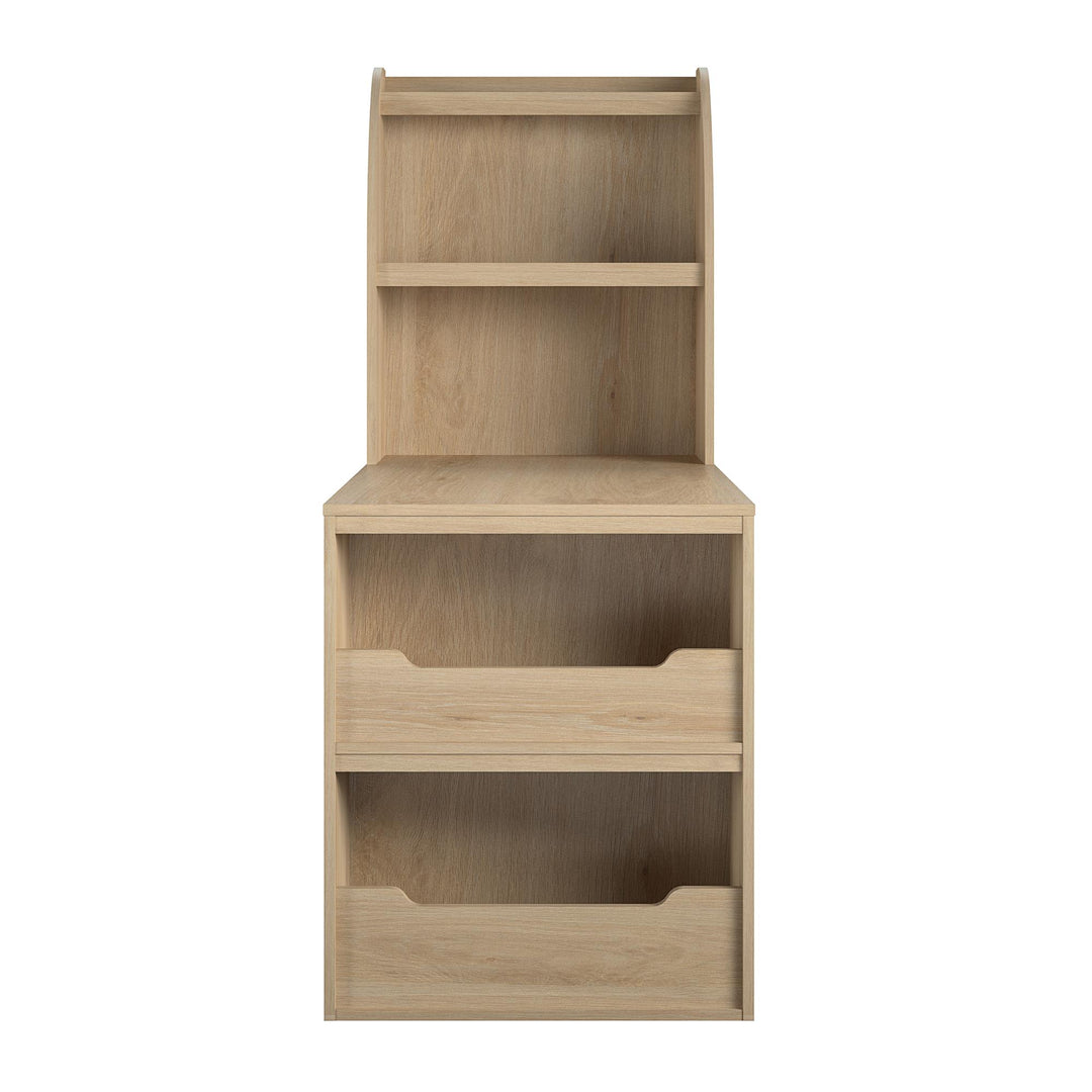 Jocelyn Multifunctional Storage Desk with 6 Shelves - Blonde Oak