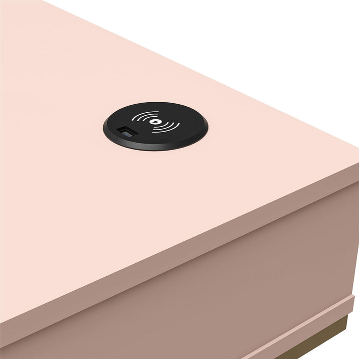 Contemporary Gold Base Desk -  Pink