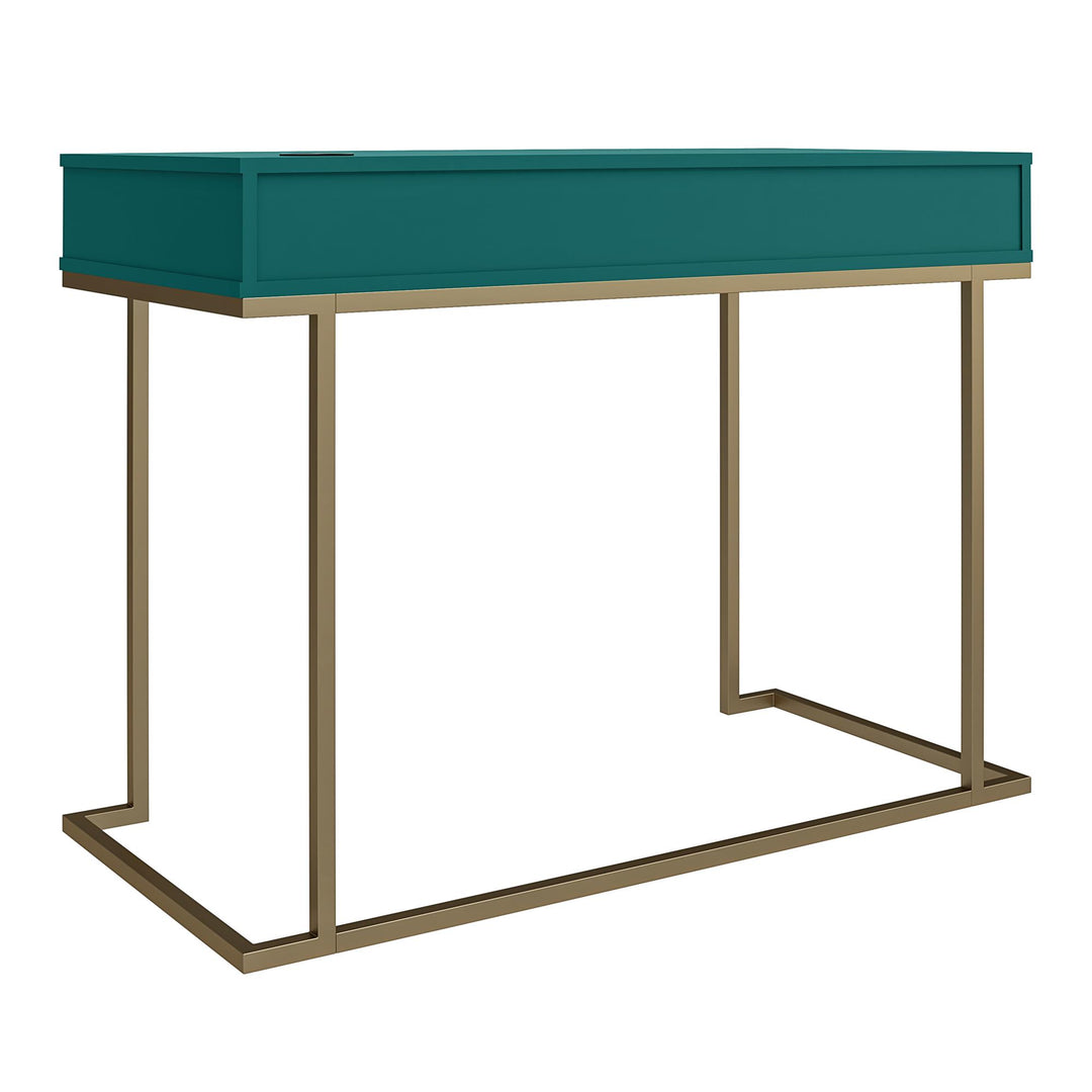 Contemporary Writing Desk with Drawers -  Emerald Green