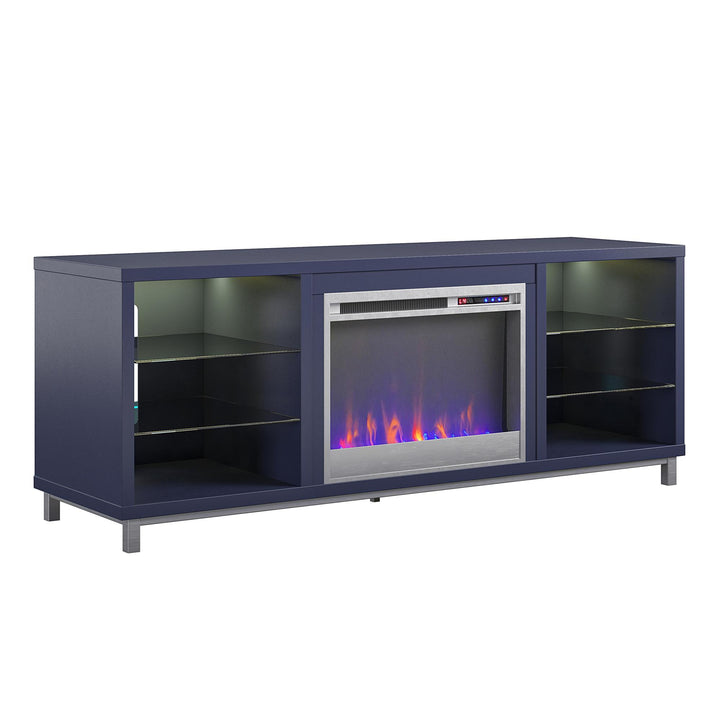 Lumina Fireplace TV Stand for 70 Inch TV -  Navy 