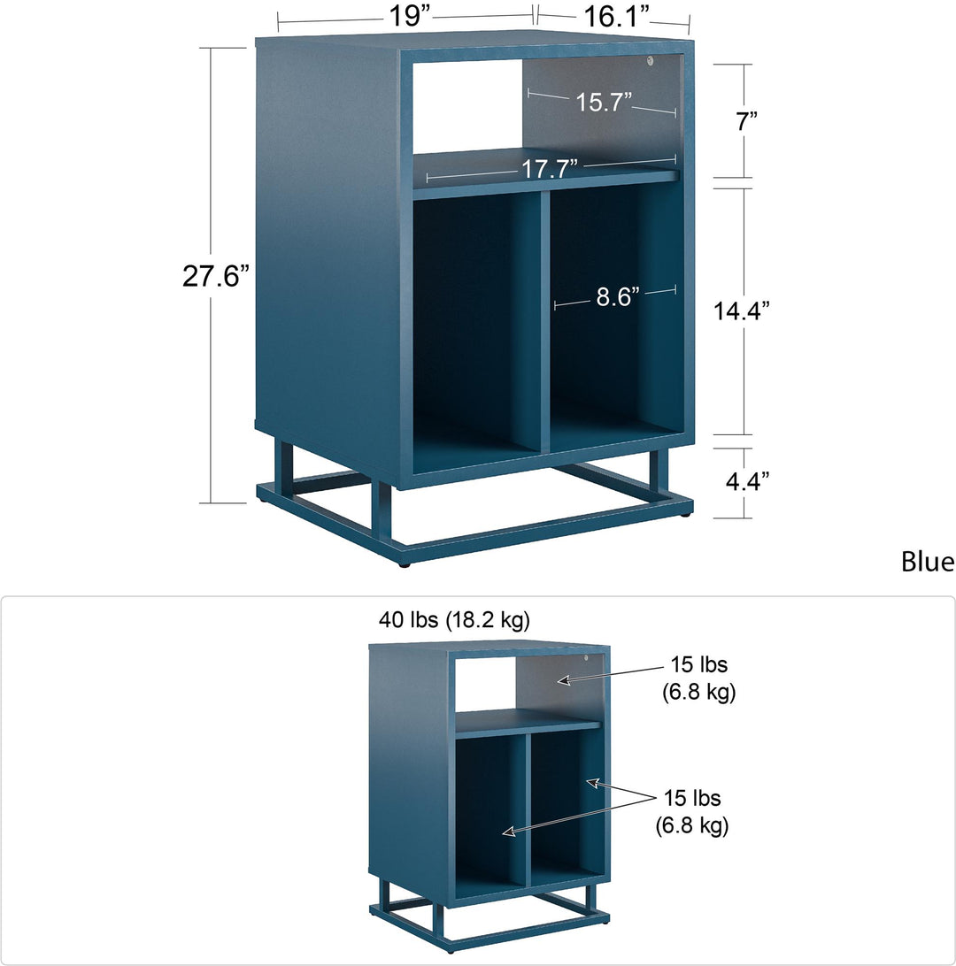 Contemporary Modern Turntable Stand -  Blue