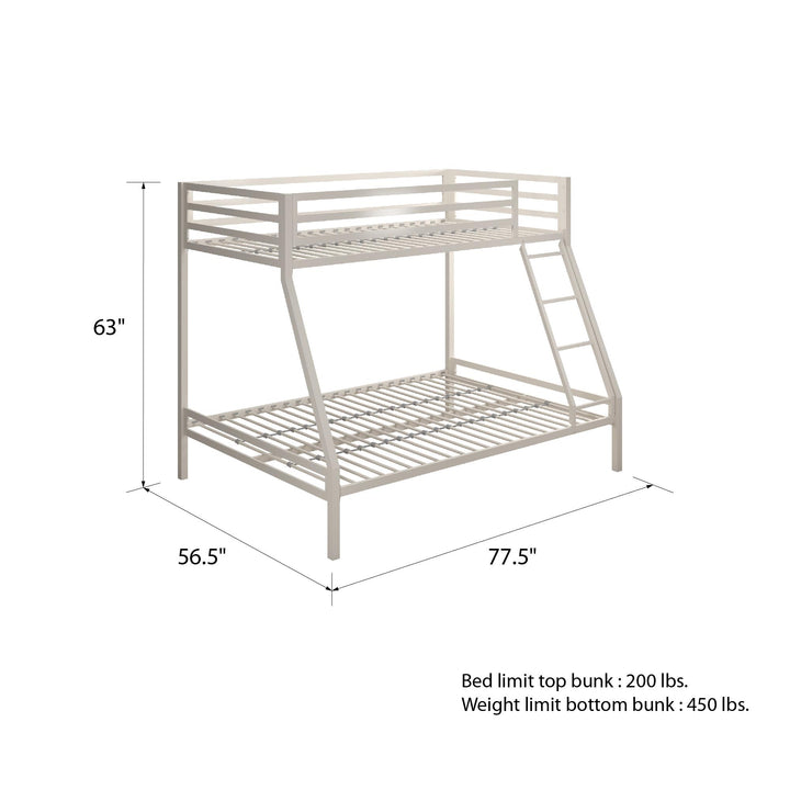 Lara twin over full bunk design -  White 