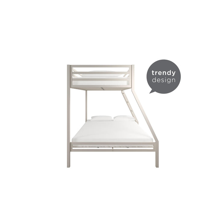 Durable metal bunk with ladder -  White 
